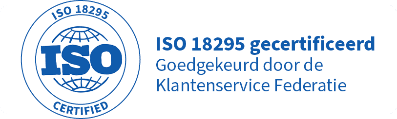 Kalff is ISO 18295-gecertificeerd en goedgekeurd door de Klantenservice Federatie